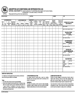 Printable Refrigerant Log Sheet  Form