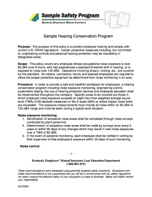 Safety Program Templates  Form