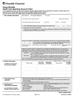 Manulife Extended Health Claim Fillable  Form