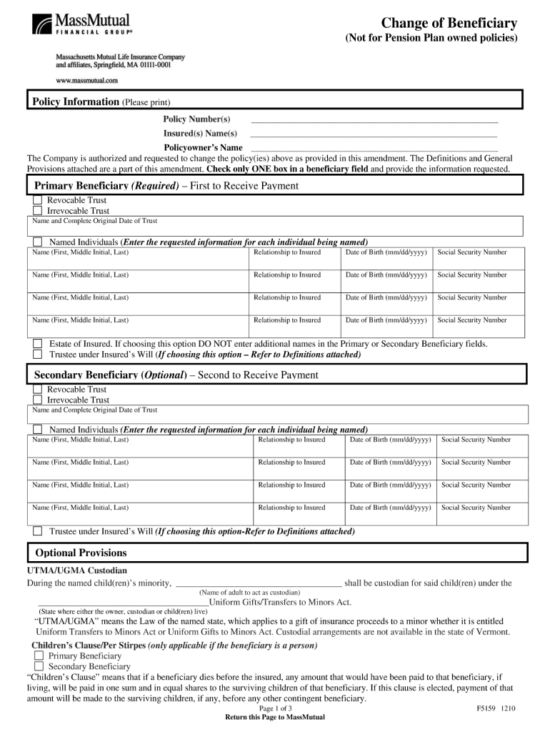  How to Fill Form of Change of Beneficiary 2010