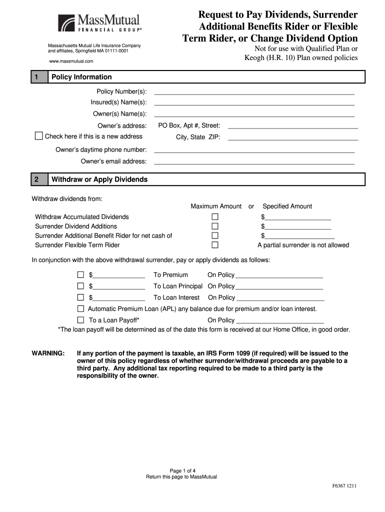 Massmutual Surrender Form