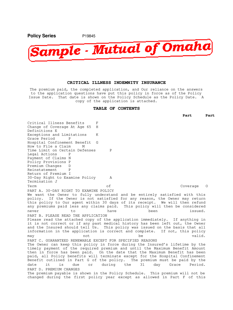 Mutual of Omaha Form