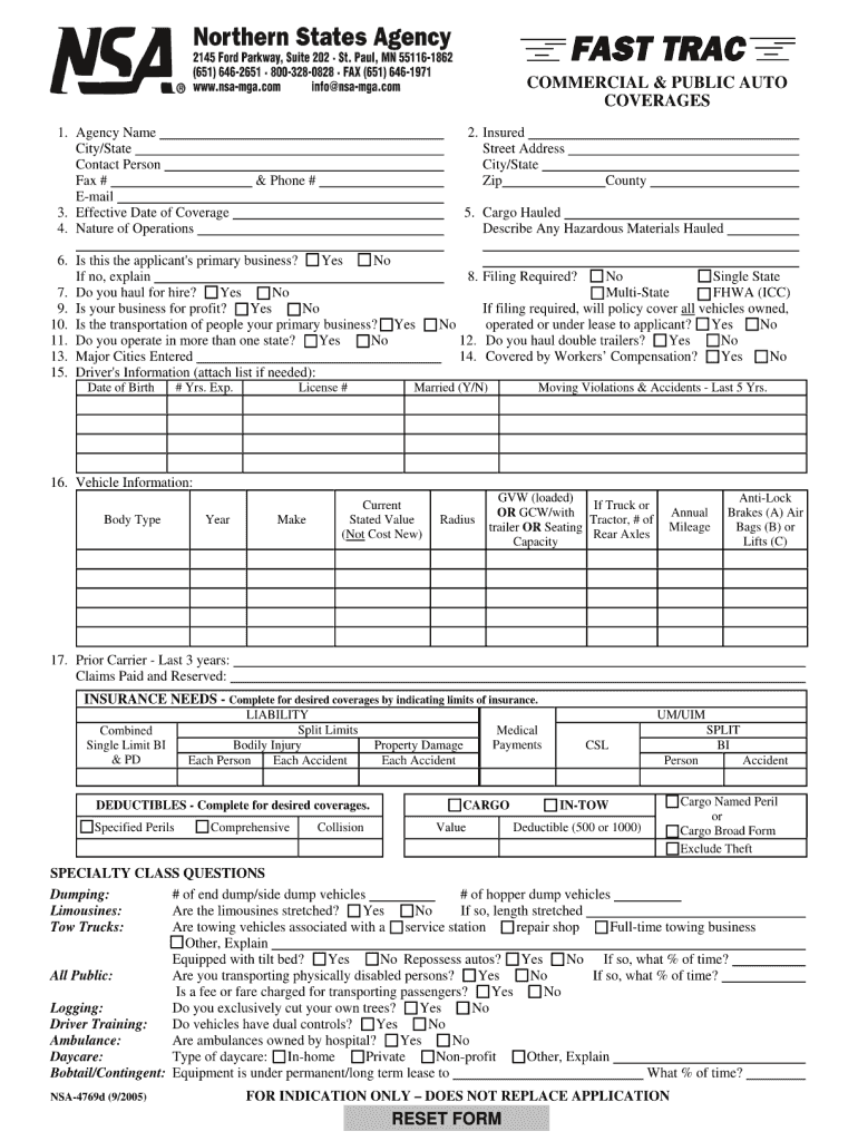 FAST TRAC  Form