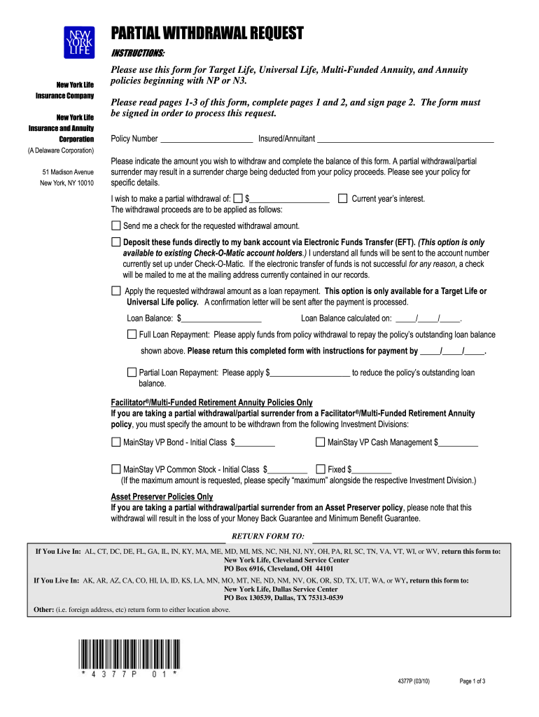  New York Life Annuity Forms 2010