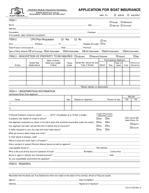 Fillable Boat Coi  Form