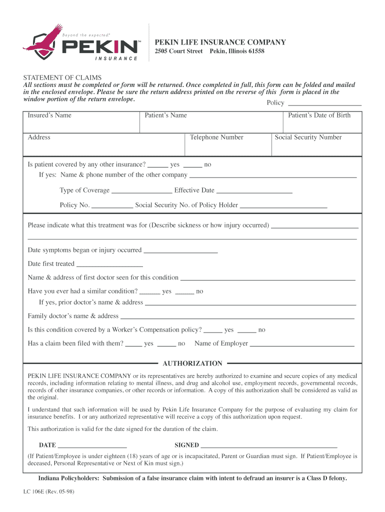 Pekin Insurance Indiana Form