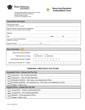  Ach Payment Authorization Form 2011