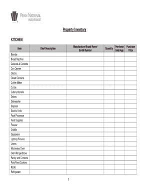 Property Inventory Form