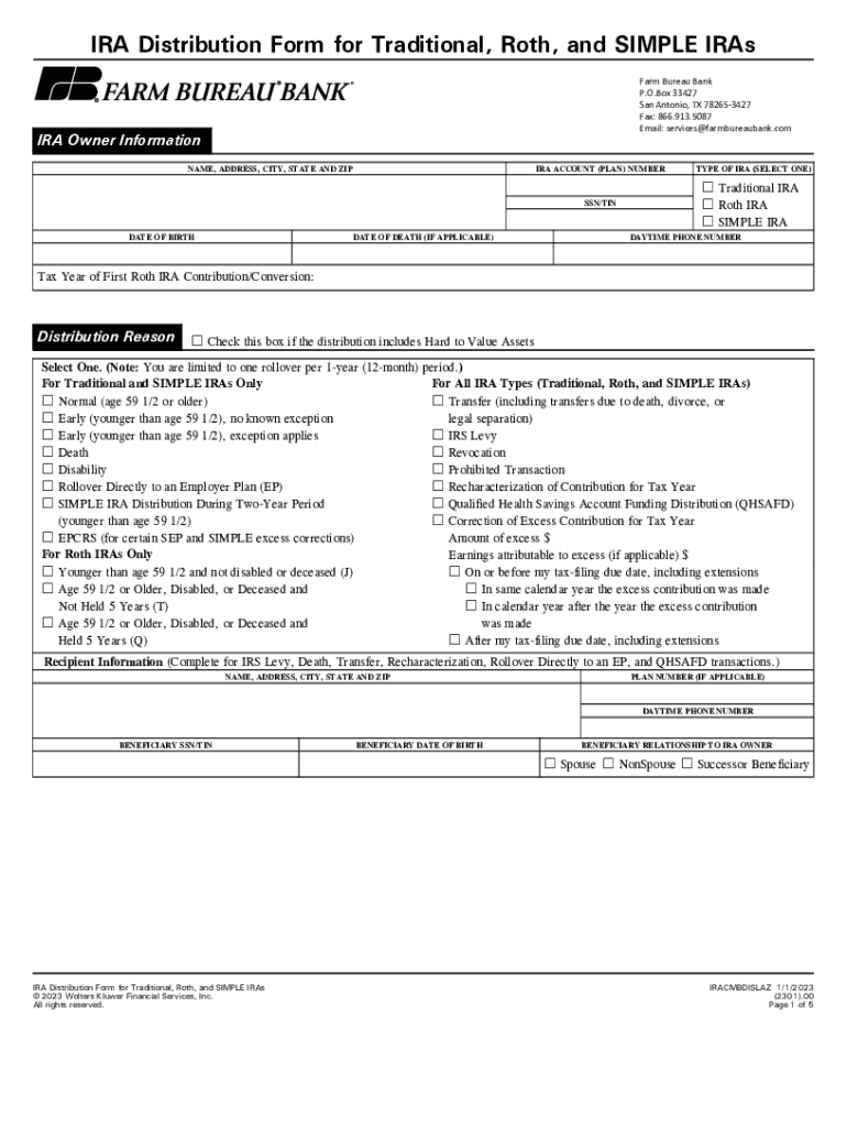 Principal 401k Distribution Request Form