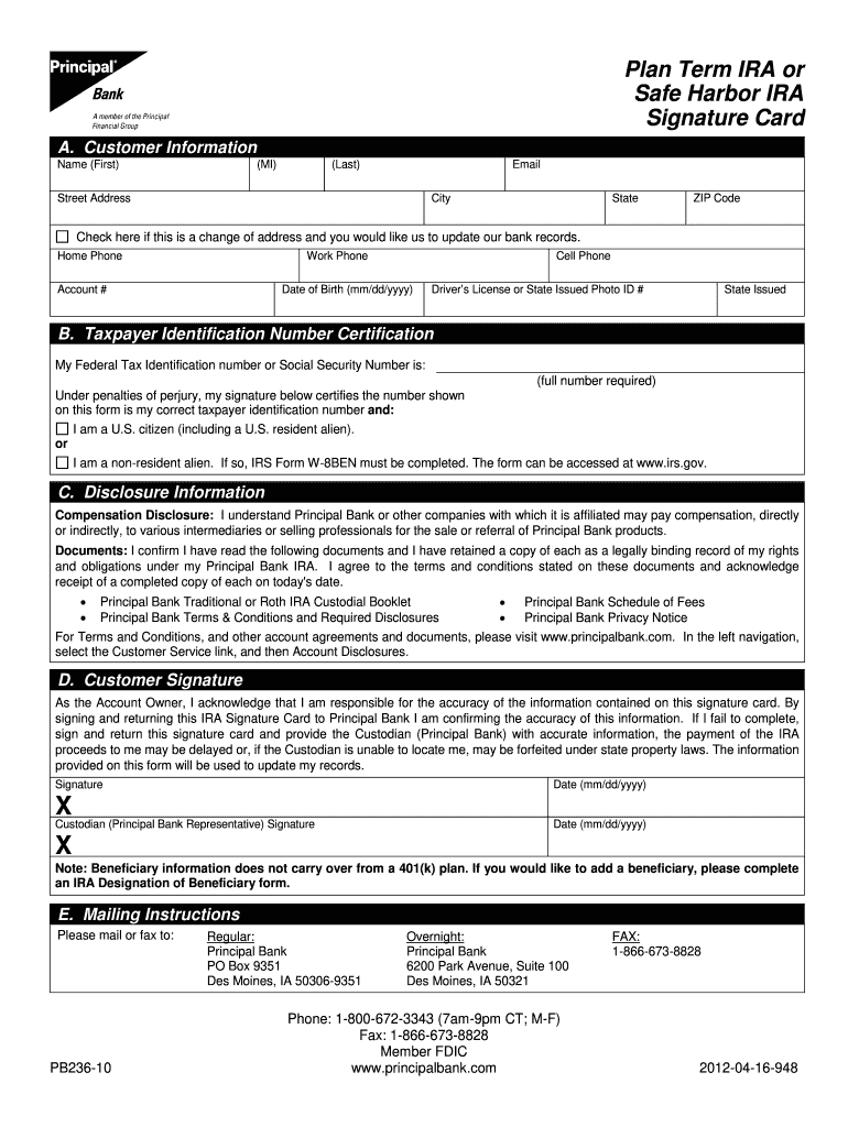  Principal Withdrawal Form 2012-2024