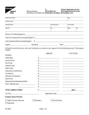 EE 8842 Page 1 of 2 Mailing Address Principal Financial Group  Form