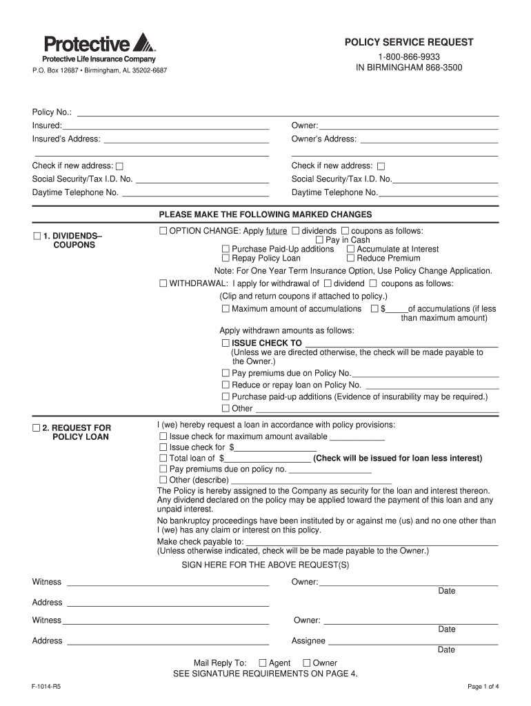 Protective Life Insurance Beneficiary Change Form