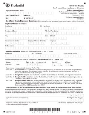 106462Short EOI KYrF106462Short EOI KY Prudential  Form