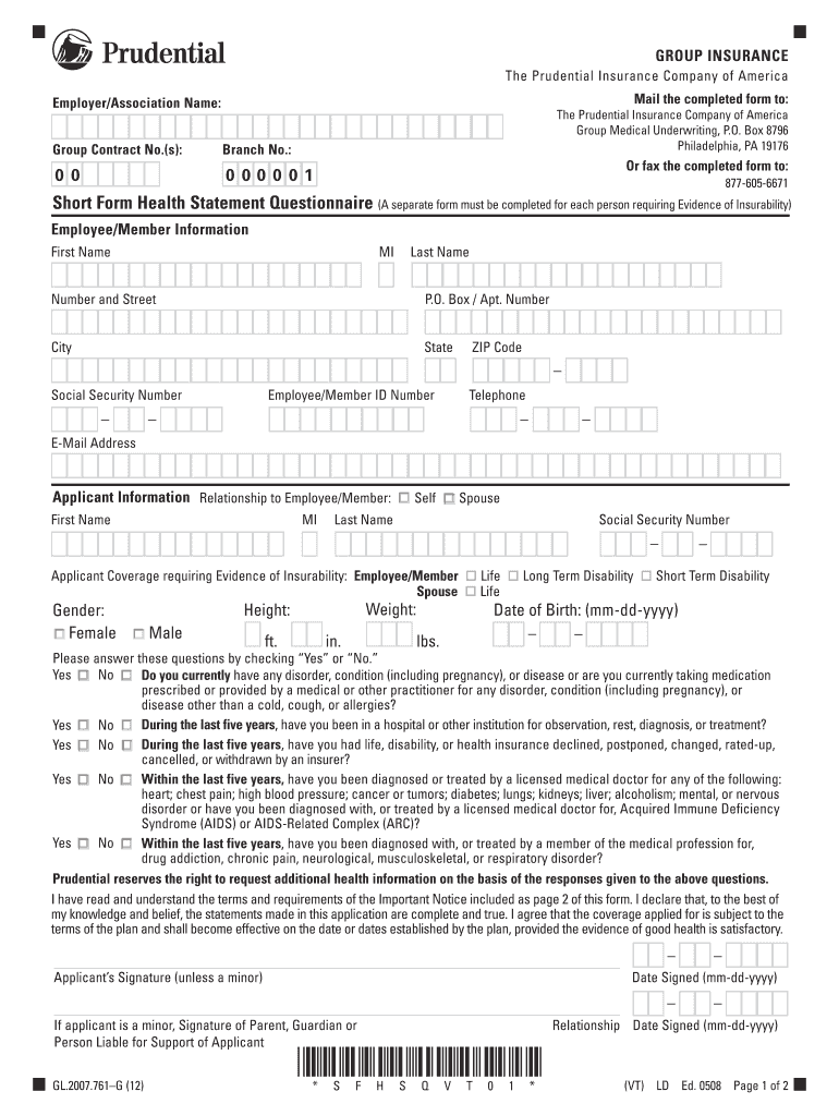 106483Shrt EOI VTrF106483Shrt EOI VTr1 Prudential  Form