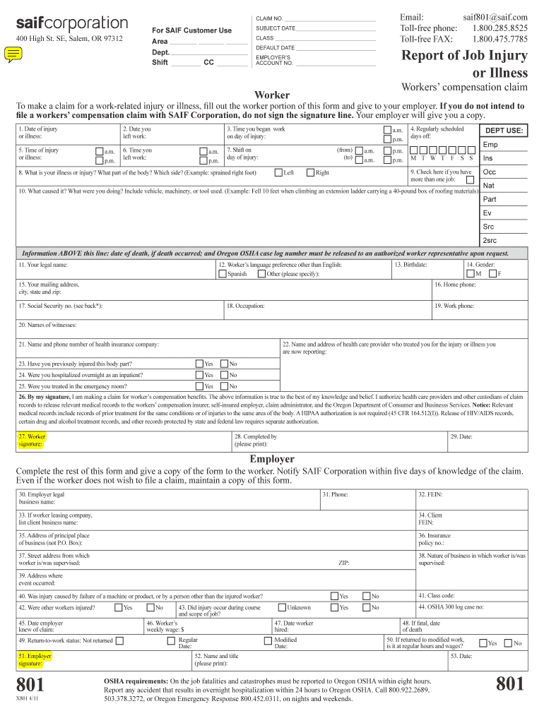 Saif 801 Form PDF