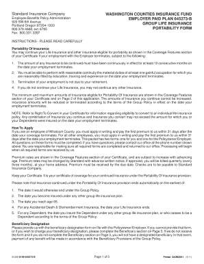 WASHINGTON COUNTIES INSURANCE FUND the Standard  Form