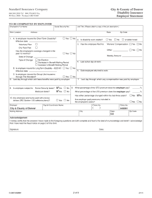 Disability ASO Claim Packet City and County of Denver, 2047642061 PDF  Form