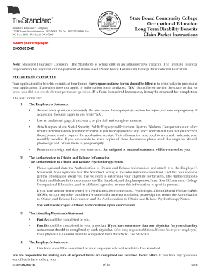 LTD ASO Claim Packet State Board Community College, 3379aso647748 PDF  Form