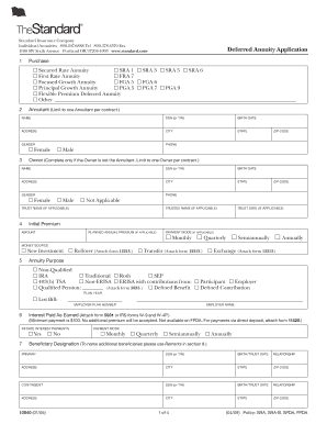 Com Deferred Annuity Application 1 Purchase G Secured Rate Annuity G SRA 1 G SRA 3 G SRA 5 G SRA 6 G First Rate Annuity G FRA 7   Form