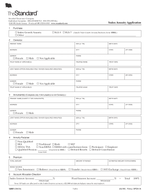 Com Index Annuity Application 1 Purchase G Index Growth Annuity G IGA 5 G IGA 7 Attach Index Growth Annuity Disclosure, Form 122