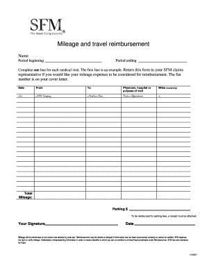 Mileage Reimbursement Form