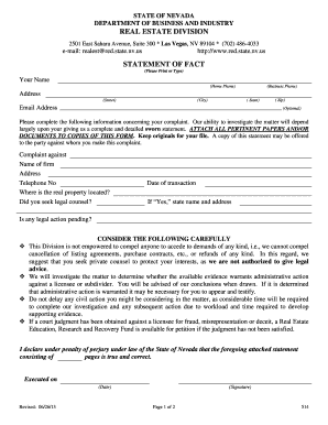 514 Nevada Real Estate Division Red State Nv  Form