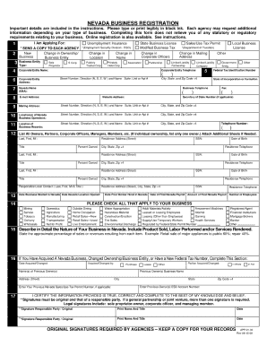 Nevada Business Registration Online Form