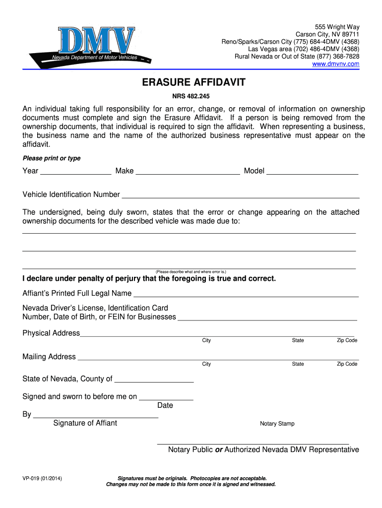  Nv Affidavit 2014-2024