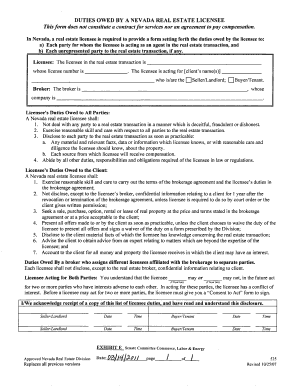 This Form Does Not Constitute a Contract for Services nor an Leg State Nv