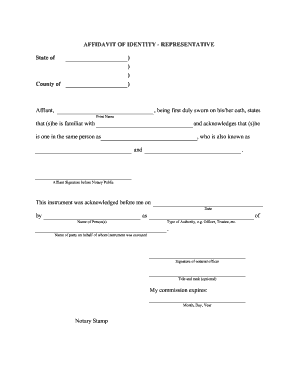 Affidavit Of Identity Sample