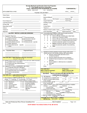 Nevada Pasrr  Form