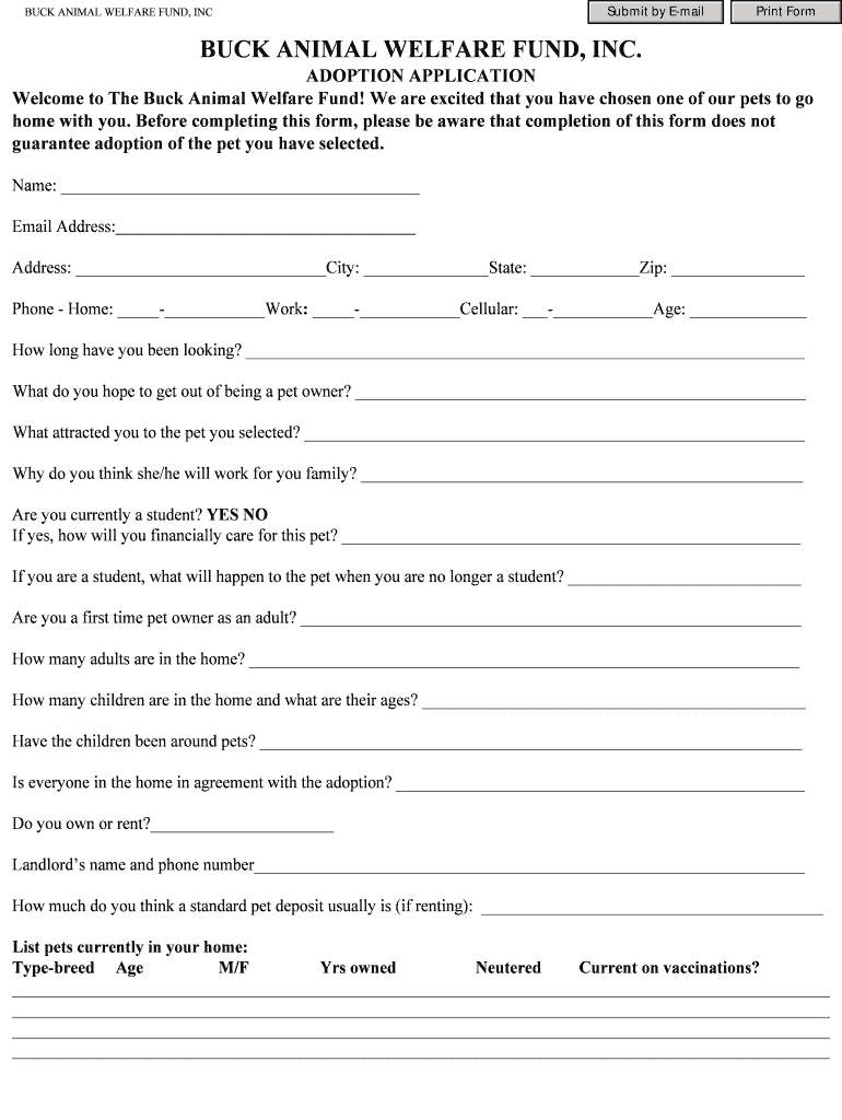 Adoption Application of Rockndog Us  Form