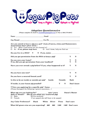 Adoption Application Vegaspigpets  Form