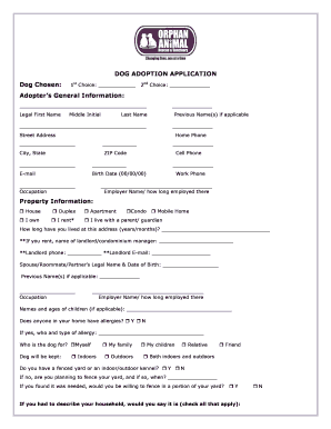 Dog Adoption Form - Fill Out and Sign Printable PDF Template | signNow