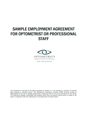 Optometrist Employment Contract  Form