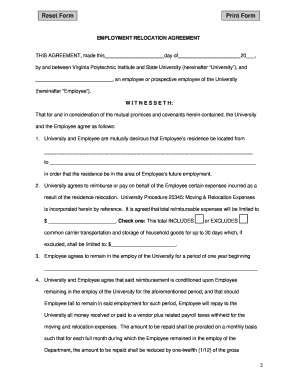 Email Relocation Agreement Form