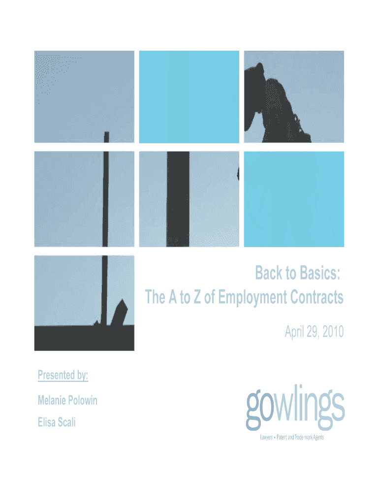 Back to Basics the a to Z of Employment Contracts Gowlings  Form