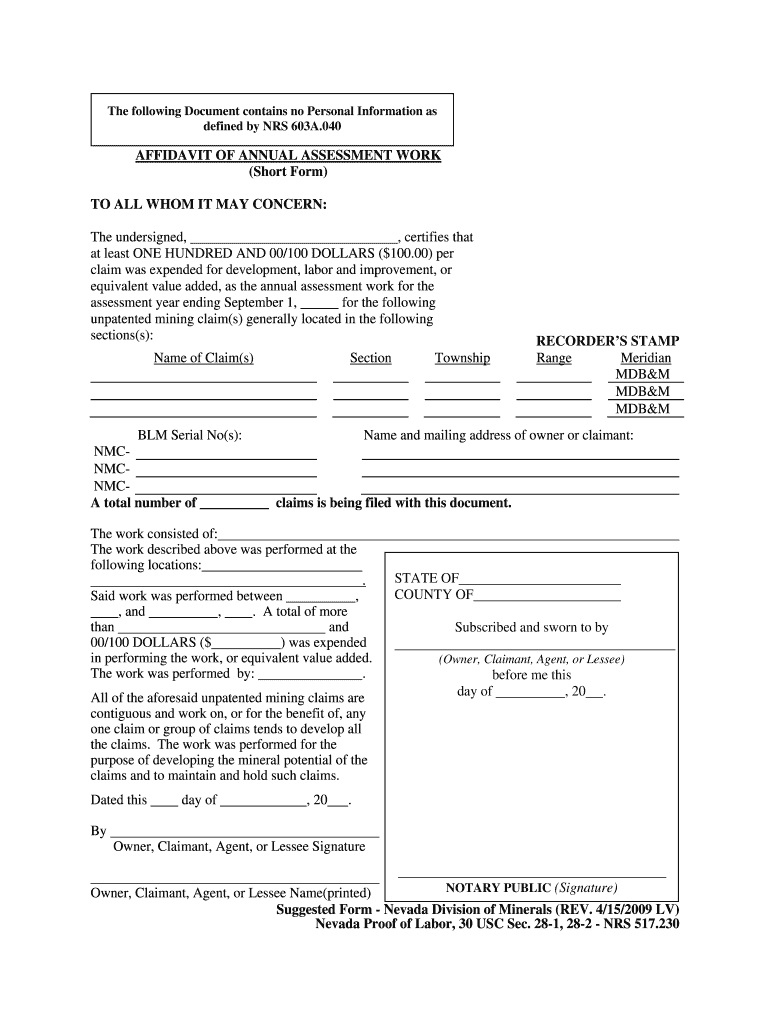 Get and Sign Annual Assessment Work 2009-2022 Form