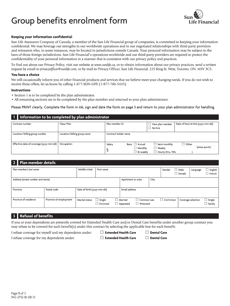 Sunlife Enrollment Form PDF