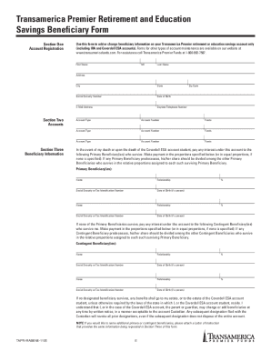 Transamerica Non Qualified Annuity Claimant&#039;s Statement  Form