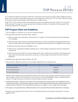 TOP PROGRAM DETAILS  Form