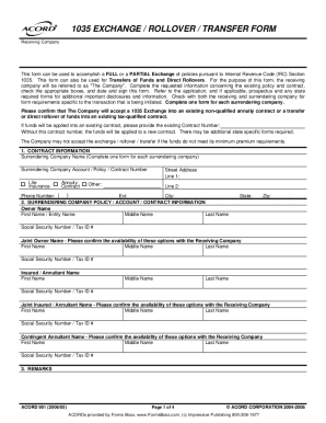 Transamerica 1035 Exchange Form