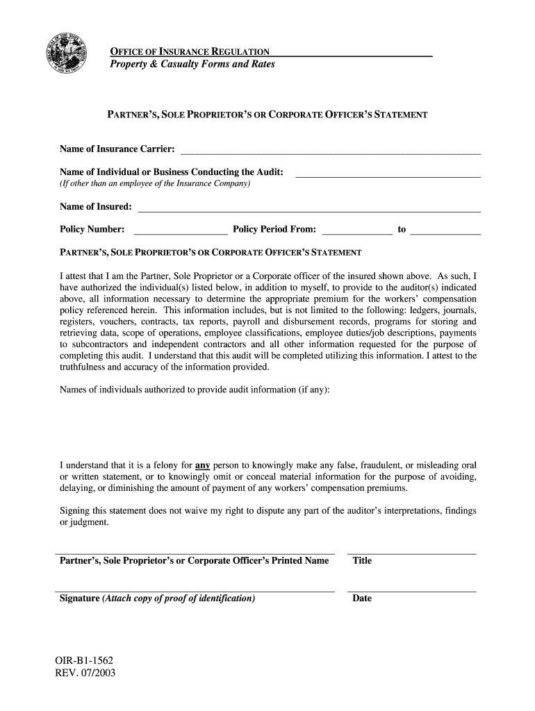 Fl 1562 Form