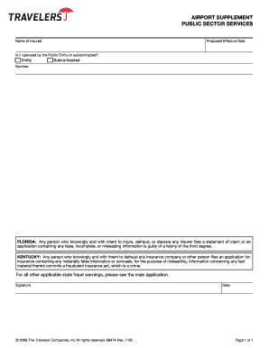 AIRPORT SUPPLEMENT PUBLIC SECTOR SERVICES Travelers  Form