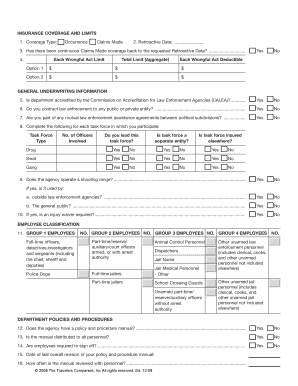 LAW ENFORCEMENT LIABILITY NEW YORK Travelers  Form