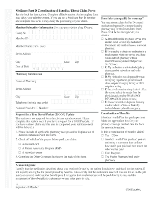 Medicare Part D Direct Member Claim Form