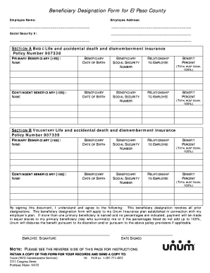 Beneficiary Designation Social Security  Form