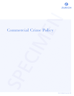 Commercial Crime Policy Zurich  Form