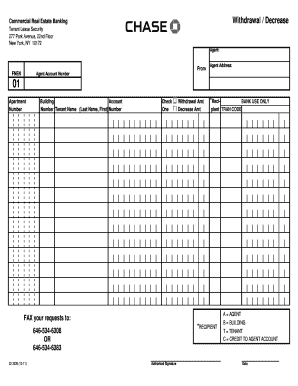 Chase Withdrawal Slip  Form