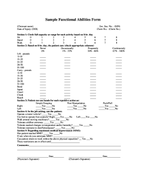 Functional Abilities  Form